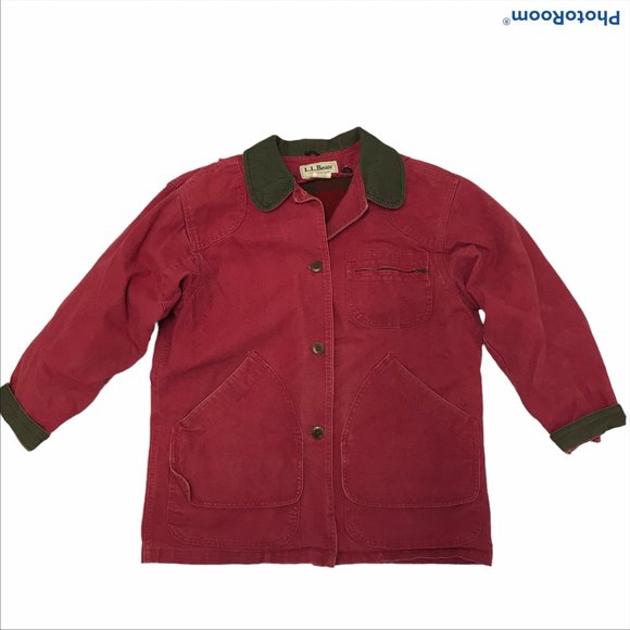 L. L. Bean Jackets & Coats L L Bean Farm Field Coat Red Cotton